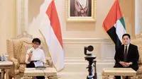 Menlu RI Retno Marsudi dan Menteri BUMN Erick Thohir memberikan pengarahan pers terkait kunjungan bilateral ke Uni Emirat Arab (22/8/2020). Keduanya membahas berbagai kerja sama Indonesia-UEA, mulai dari penanganan COVID-19 hingga ekonomi (DIREKTORAT INFOMED KEMLU RI).