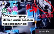 CCTV Rekam Detik-detik Pejalan Kaki Sempoyongan Sebelum Terlindas Bus Transjakarta
