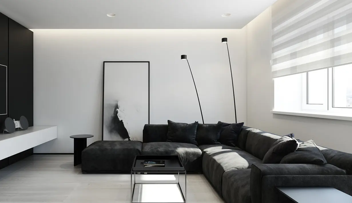 Pilihan kombinasi warna monokrom akan menghadirkan kesan elegan, lux, dan futuristik dalam rumah Anda, apalagi bila dikombinasikan dengan penggunaan furnitur minimalis.(home-designing.com)