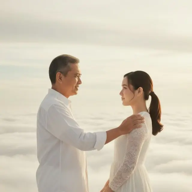 Cara Edit Foto Berpelukan di Awan dengan Orang Tua yang Telah Tiada