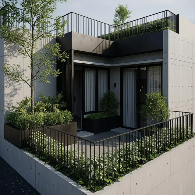 Desain Rumah Kecil dengan Rooftop Garden