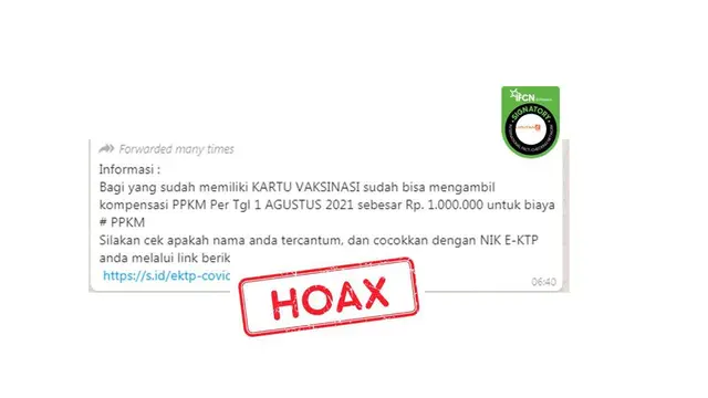 Cek Fakta bantuan PPKM untuk yang punya kartu vaksin