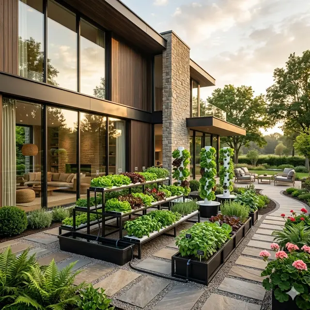 Ide Rumah dengan Kebun Hidroponik Elegan di Hunian Modern