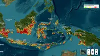 Sebaran Titik Api Karhutla di Kalimantan dan Sumsel Dalam 24 Jam Terakhir