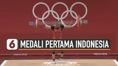 Indonesia raih medali pertama di Olimpiade Tokyo 2020. Medali disumbang Windy Cantika Aisah dari cabang angkat besi di nomor 49 kilogram.