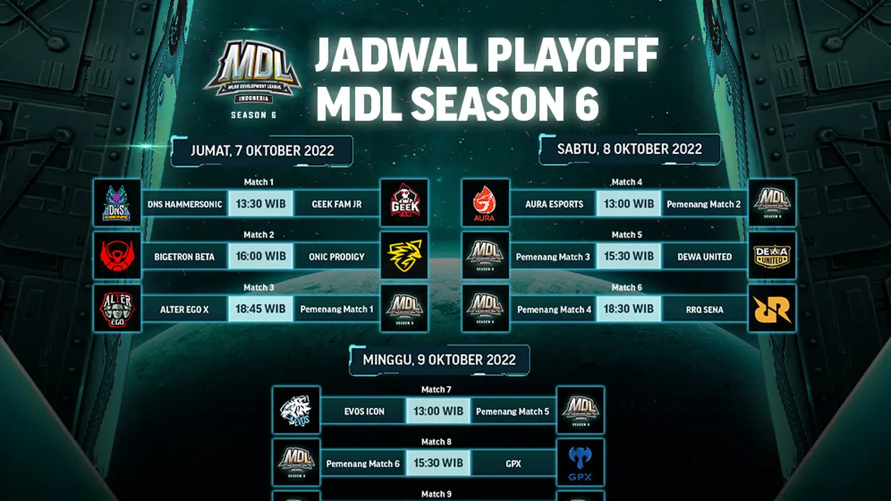 Jadwal dan Live Streaming MDL Indonesia Season 6 Babak Playoff di Vidio, 7-9 Oktober 2022