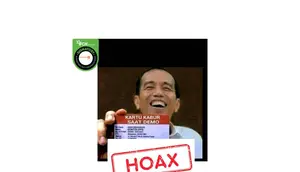 Cek fakta foto Presiden Jokowi memegang kartu kabur saat demo