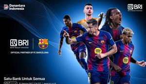 BRI bersama FC Barcelona meluncurkan kartu debit edisi khusus mengusung desain bertema FC Barcelona. (Dok BRI)