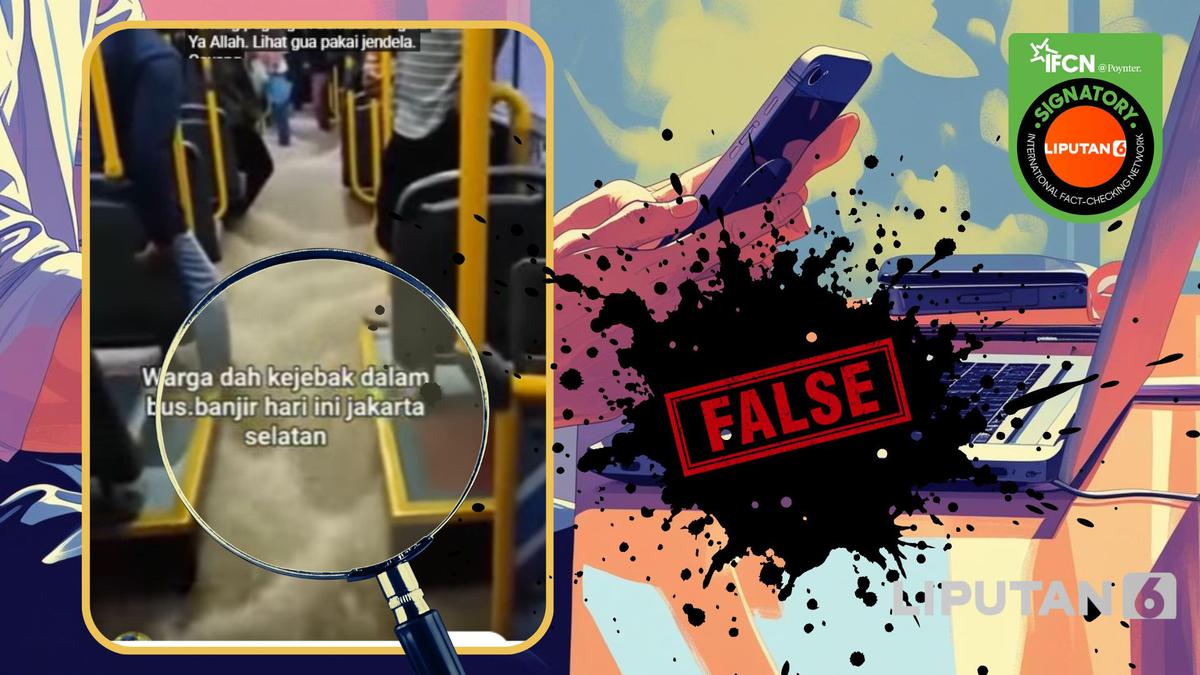 Cek Fakta: Video Warga Terjebak Banjir di Dalam Bus Jakarta Selatan Ini Tidak Benar