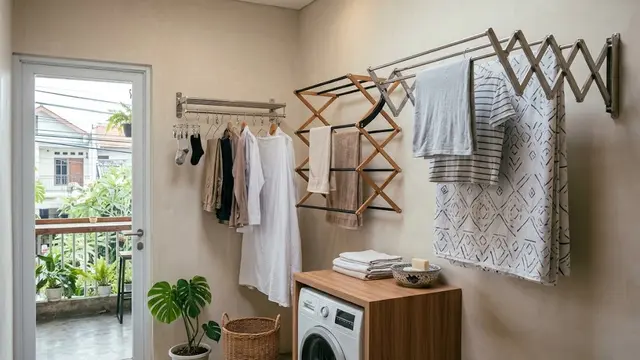 Jemuran Lipatan Zigzag yang Multifungsi