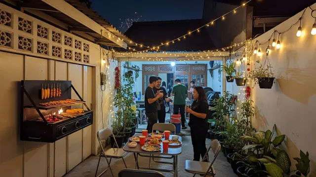 Area Barbekyu Terintegrasi atau Portabel