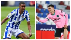 Kompetisi Liga Spanyol 2020/2021 telah usai dengan hadirnya Atletico Madrid sebagai kampiun. Hadirnya para pemain muda dengan talenta impresif juga menjadi warna tersendiri musim in. Berikut 5 pemain muda yang tampil impresif bersama timnya musim ini. (Kolase Foto AFP)