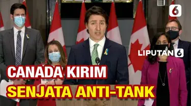 Pemerintah Canada tunjukkan dukungannya pada Ukraian yang sedang hadapi invasi militer Rusia. Perdana Menteri Justin Trudeau umumkan pengiriman senjata anti-tank untuk bantu tentara Ukraina.