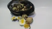 Telur puyuh asin inovasi warga Banyuwangi mengolah telur puyuh menjadi makanan yang digemari (Hermawan Arifianto/Liputan6.com)