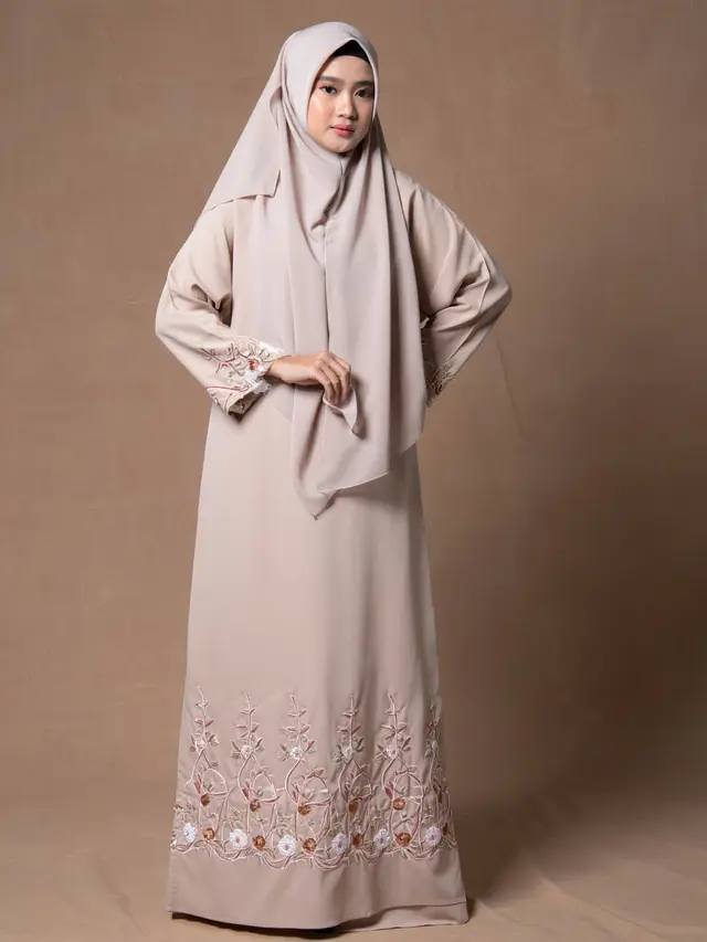 Gamis Syari Ceruti Bordir Mewah Terbaru
