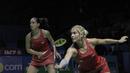 Ganda putri Bulgaria, Stefani Stoeva/Gabriela Stoeva, saat melawan wakil Korsel, Lee So Hee/Shin Seung Chan, pada Indonesia Open di Istora Senayan, Rabu, (4/7/2018). Stoeva bersaudara takluk 21-15 10-21 22-20. (Bola.com/M Iqbal Ichsan)