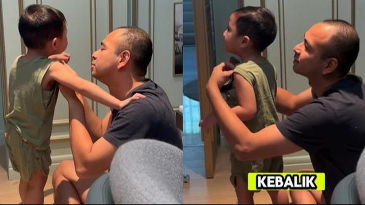 Netizen Salfok Papa Tunjukkan Kebotakan, Berikut Potret Kocak Raffi Ahmad Pasang Baju Rayyanza Kebalik