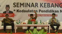 Menko PMK Muhadjir Effendy menjadi narasumber dalam seminar Kedaulatan Pendidikan Nasional di Novotel, Manado, Sabtu, 19 Agustus 2023. (Istimewa)