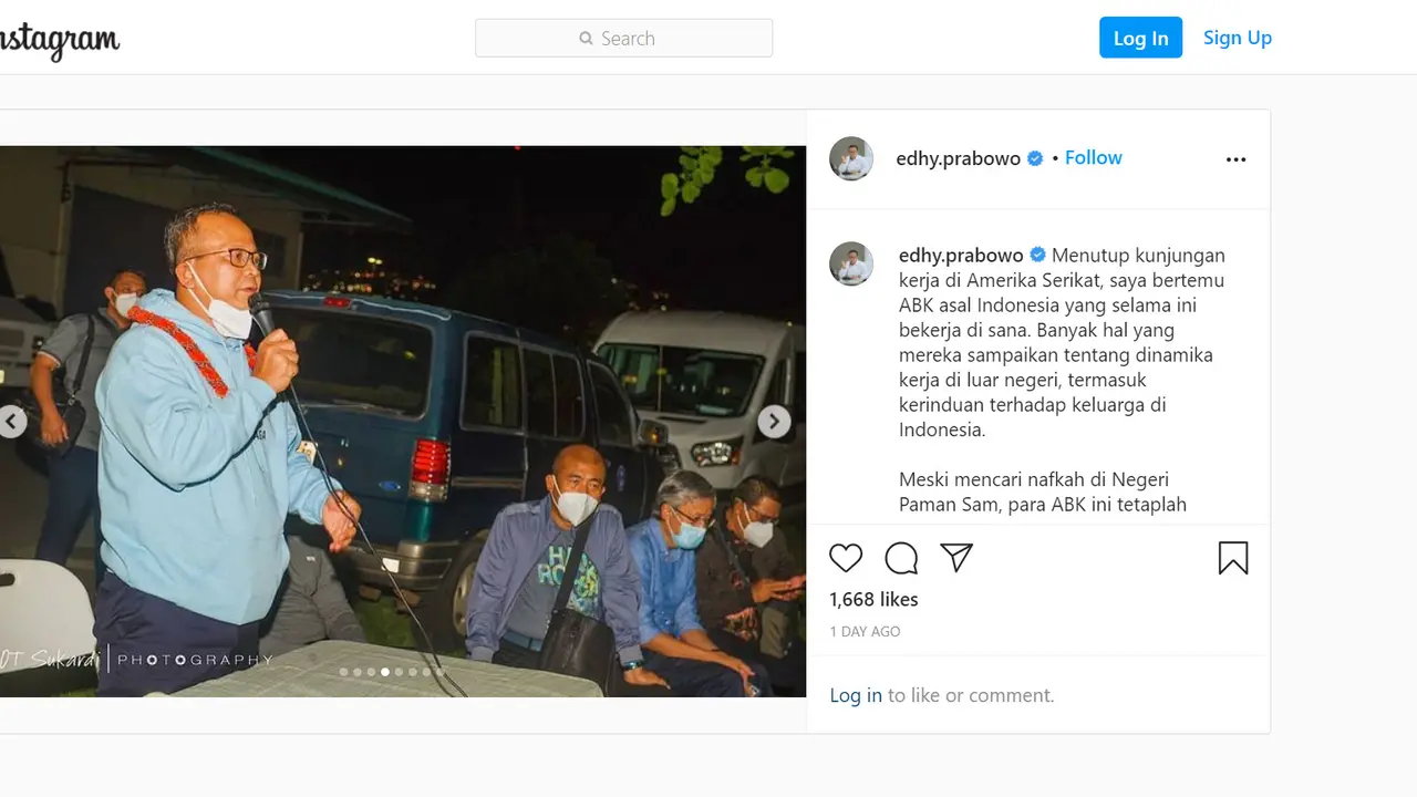 Menteri KKP Edhy Prabowo di Hawaii sebelum ditangkap KPK.