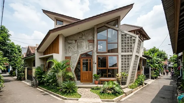 Desain Rumah Jengki Fasad Dinamis