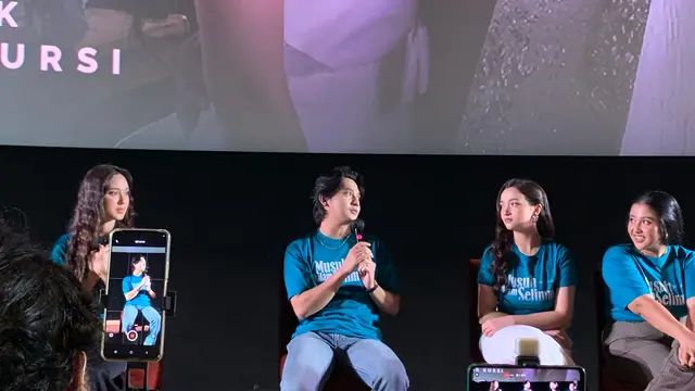 Arbani Yasiz pada Acara Press screening dan Press Converence Film Musuh Dalam Selimut Kuningan(29/12/2025) (Liputan6.com/Zikrah Nur Amalah)