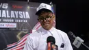 Petarung Indonesia, Ronal Siahaan, memberikan keterangan saat jumpa pers Byon Combat Showbiz Vol. 6 di SCTV Tower, Senayan, Jakarta, Kamis, (23/10/2025). (Bola.com/Bagaskara Lazuardi)