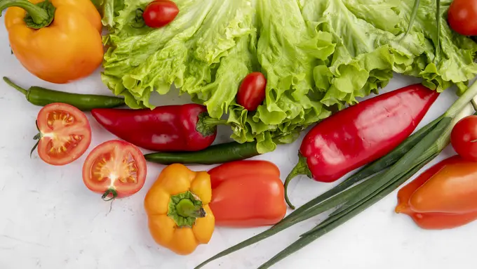 Ilustrasi Sayuran Organik dan Segar