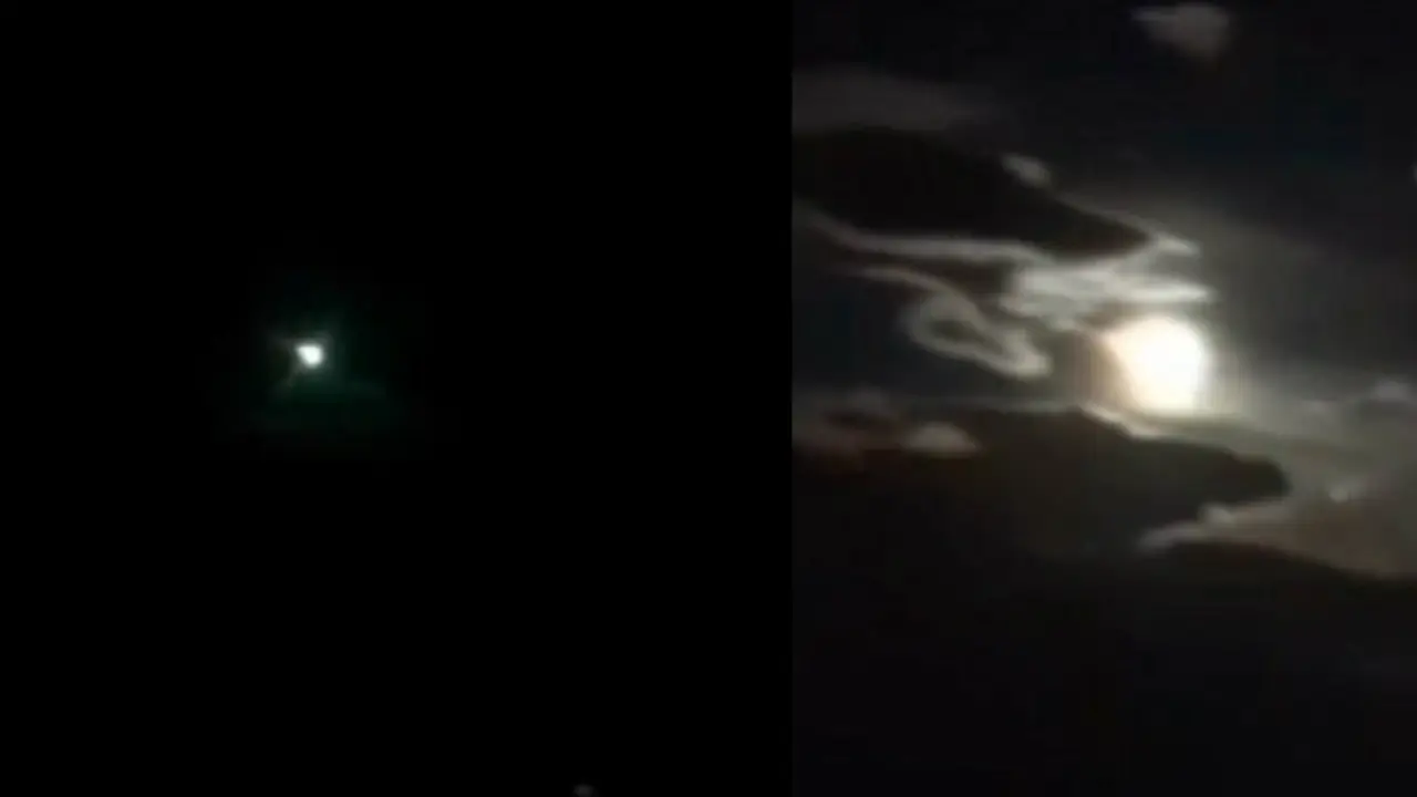 Meteor yang meledak di langit Shangri-La, Yunnan, China. (Sina.com)