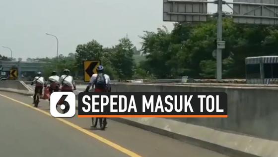 VIDEO: Viral, Rombongan Pengendara Sepeda Masuk Tol Jagorawi