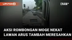 Aksi rombongan moge lawan arus di jalan yang sedang ada perbaikan mengundang perhatian