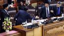 Pimpinan Sidang Rapat Paripurna Fahri Hamza, Fadli Zon, Agus Hermanto saat memimpin Rapat Paripurna ke-6 Masa Persidangan I Tahun 2017-2018 di Gedung Nusantara II Kompleks Parlemen, Senayan, Jakarta, Selasa (26/9). (Liputan6.com/JohanTallo)