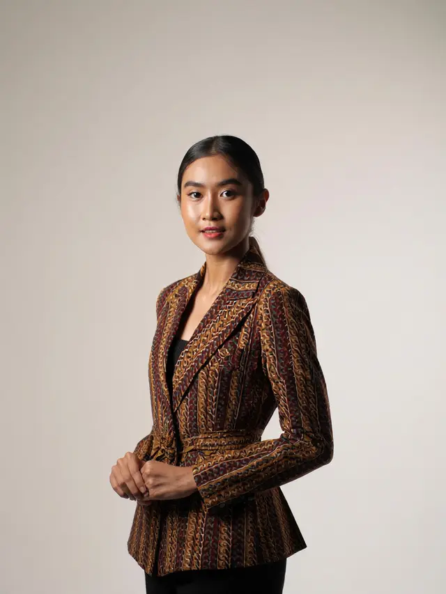 Dress Batik Puffy Sleeve Elegan
