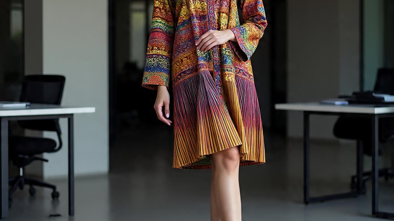 Ilustrasi Baju Batik Tunik Kantor