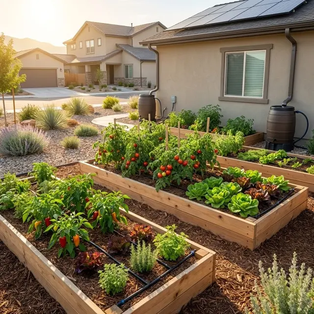 llustrasi Kebun Sayur dengan Sistem Raised Bed Garden/Gemini AI