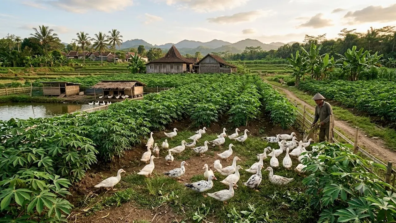 Ternak Entok dan Kebun Singkong