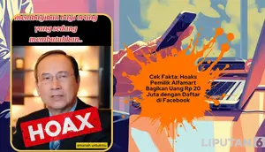 Cek Fakta: Hoaks Pemilik Alfamart Bagikan Uang Rp 20 Juta di Facebook