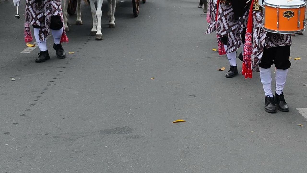 Pada kegiatan itu tampak sejumlah prajurit Keraton Yogyakarta juga ada yang tampil menjadi marching band.