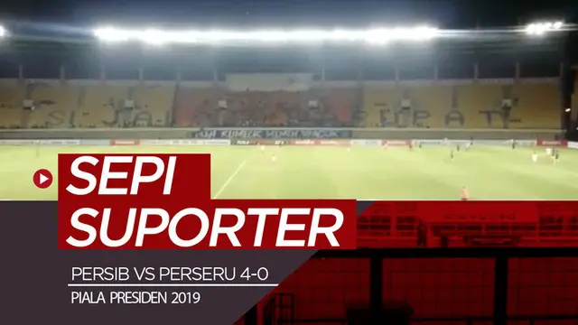 Berita video pesta gol Persib Bandung saat menghadapi Perseru Serui pada laga terakhir di Grup A Piala Presiden 2019 di Stadion Si Jalak Harupat tidak banyak ditonton suporter, Selasa (12/3/2019).