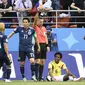 Gelandang Timnas Kolombia, Carlos Sanchez, mendapatkan kartu merah tercepat di Piala Dunia 2018 yakni dengan durasi dua menit 56 detik setelah bermain. (AFP/Filipo Monteforte)