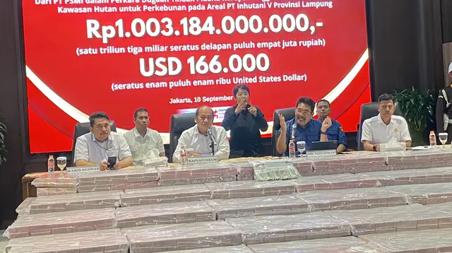 Penampakan Uang Rp 1 Triliun Sitaan Kejagung dari Kasus Korupsi Hutan Lampung