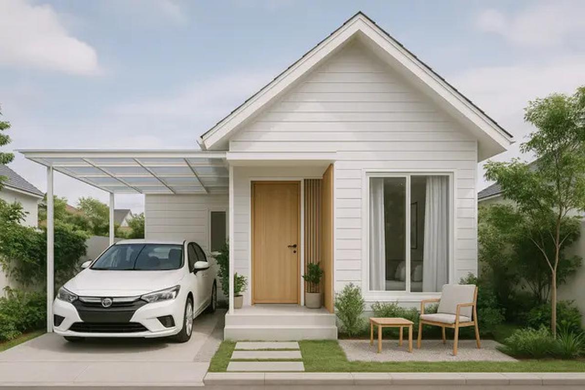 7 Desain Rumah Type 21 dengan Garasi, Fungsional untuk Motor dan Mobil