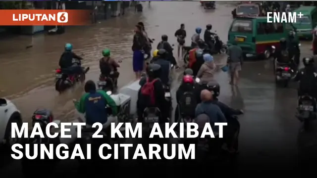 VIDEO: Sungai Citarum Belum Surut, Macet Panjang terjadi di Kabupaten Bandung