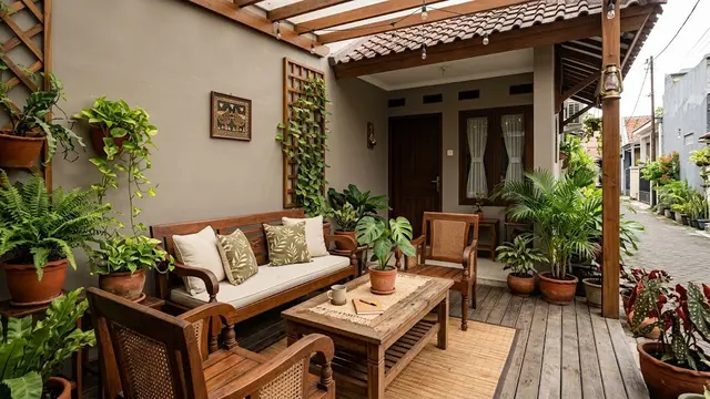 12 Warna Cat untuk Teras yang Banyak Menggunakan Furnitur Kayu, Hadirkan Kesan Natural