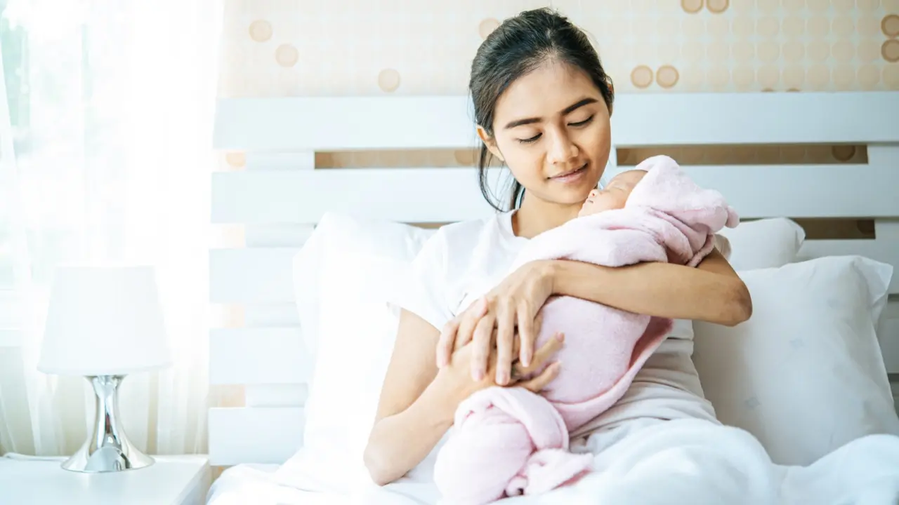 Ilustrasi ibu dan bayi