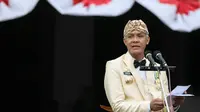 Ganjar saat upacara peringatan HUT ke-72 Provinsi Jawa Tengah di halaman Kantor Gubernur Jawa Tengah, Senin (15/8/2022).