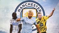 Manchester City - Romelu Lukaku, Sergio Aguero, Erling Braut Haaland (Bola.com/Adreanus Titus)