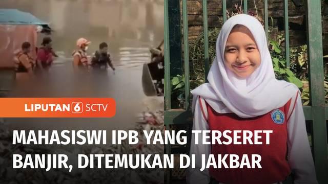 Jenazah mahasiswi IPB, Adzra Nabila yang hanyut terseret banjir di Bogor ditemukan di aliran Banjir Kanal Barat, Tambora, Jakarta Barat, Minggu (16/10) siang. Setelah diautopsi, keluarga membawa jenazah mahasiswi IPB tersebut untuk dimakamkan.