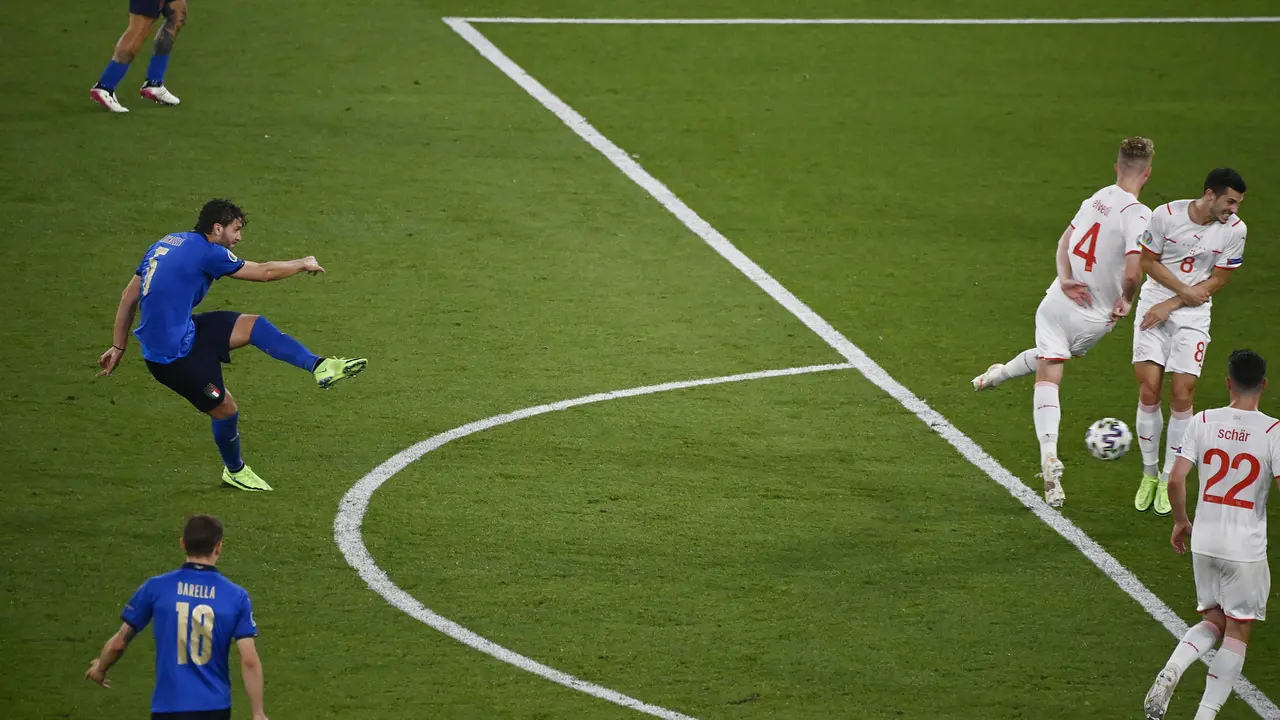 Foto Piala Eropa: Gasak Swiss 3-0, Italia Jadi Tim Pertama yang Lolos ke Babak 16 Besar Euro 2020