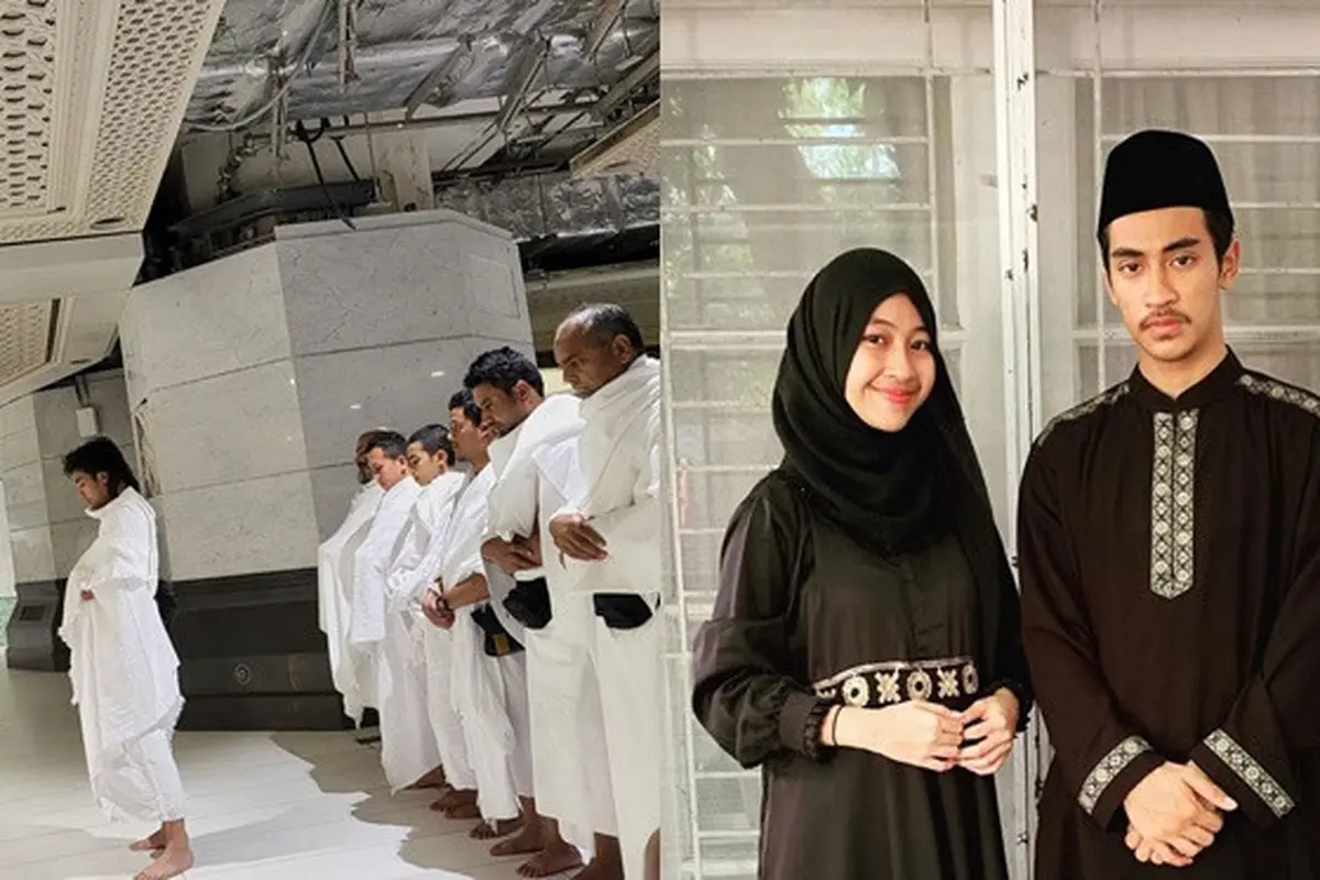 Abidzar Jadi Imam Sholat saat Umrah, Ini 6 Potretnya saat Pakai Busana Muslim