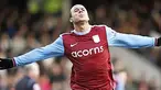 Gaya selebrasi dari striker Aston Villa, Gabriel Agbonlahor yang memborong gol kemenangan 2-0 menghadapi Fulham dalam partai Liga Premier di Craven Cottage, London, 30 Januari 2010. AFP PHOTO/IAN KINGTON